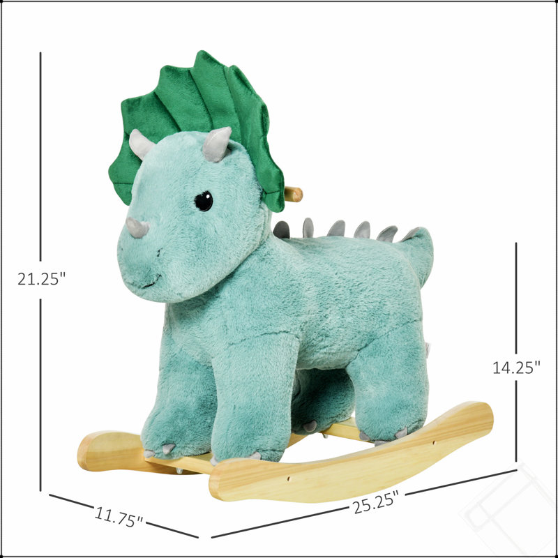 Cheval à bascule en forme de tricératops pour enfants avec sons réalistes pour enfant 36-72 mois