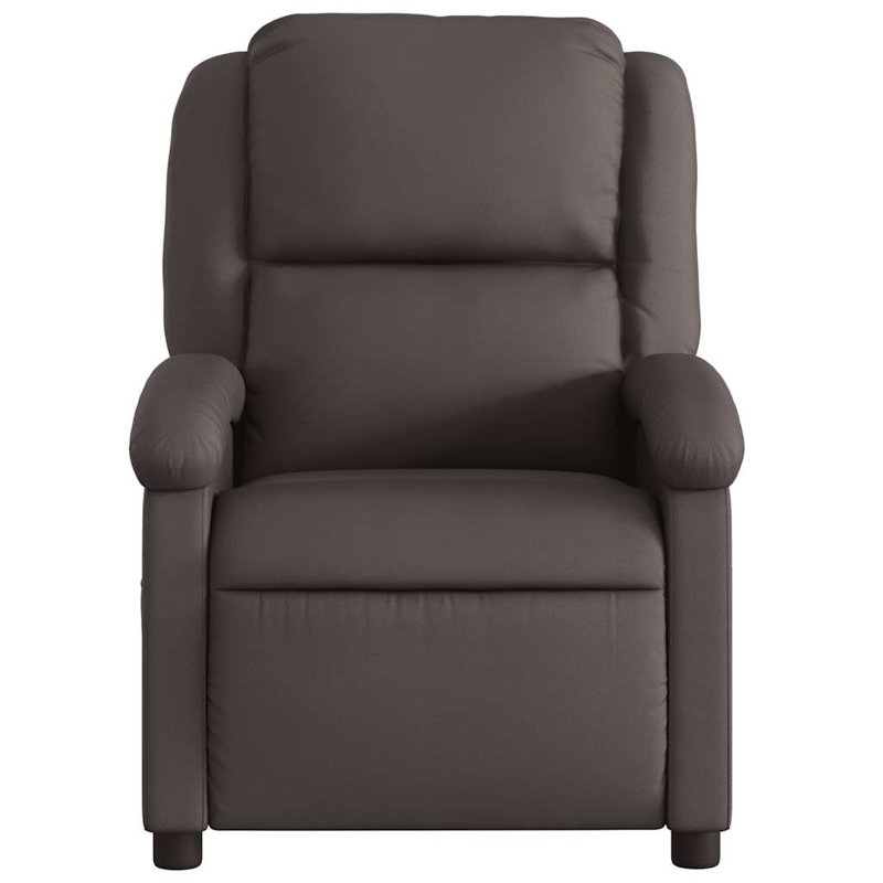 Recliner Chair, Adjustable Backrest/ Footrest, Real Leather, Brown Genuine Leather, Manual