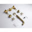 Wall Mount Basin Faucet In Brushed Gold - Solid Brass, Superior Functionality, 2 Handles Bathroom To Spotting,-125221973