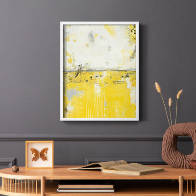 Yellow Bound Framed Print - Solid Wood
