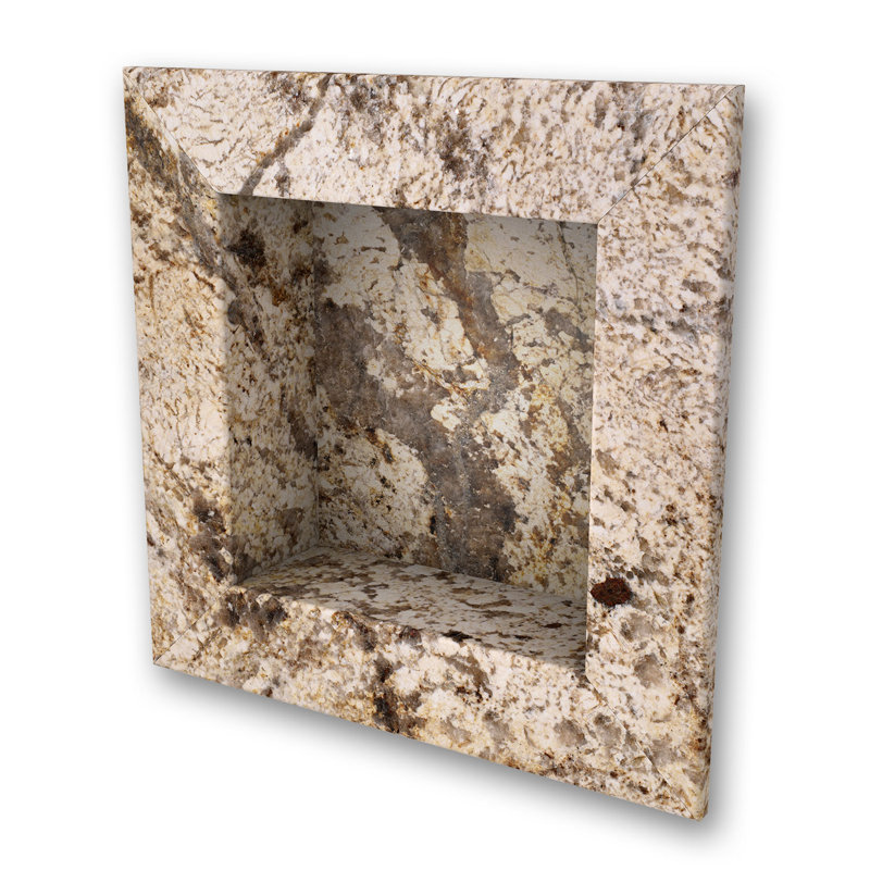 FlexStone 17"W x 17"H Square Recessed Shampoo Caddy, Golden Beaches
