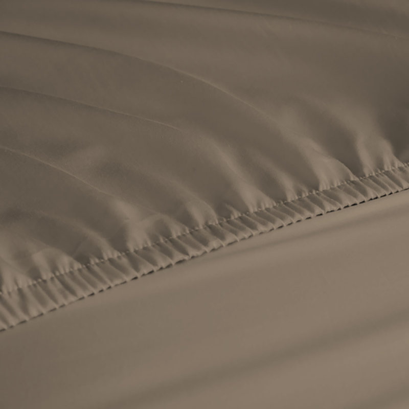 Ensemble de draps en rayonne de bambou 6 pièces , Ensemble de draps pour lit double + 1 drap-housse , Moka