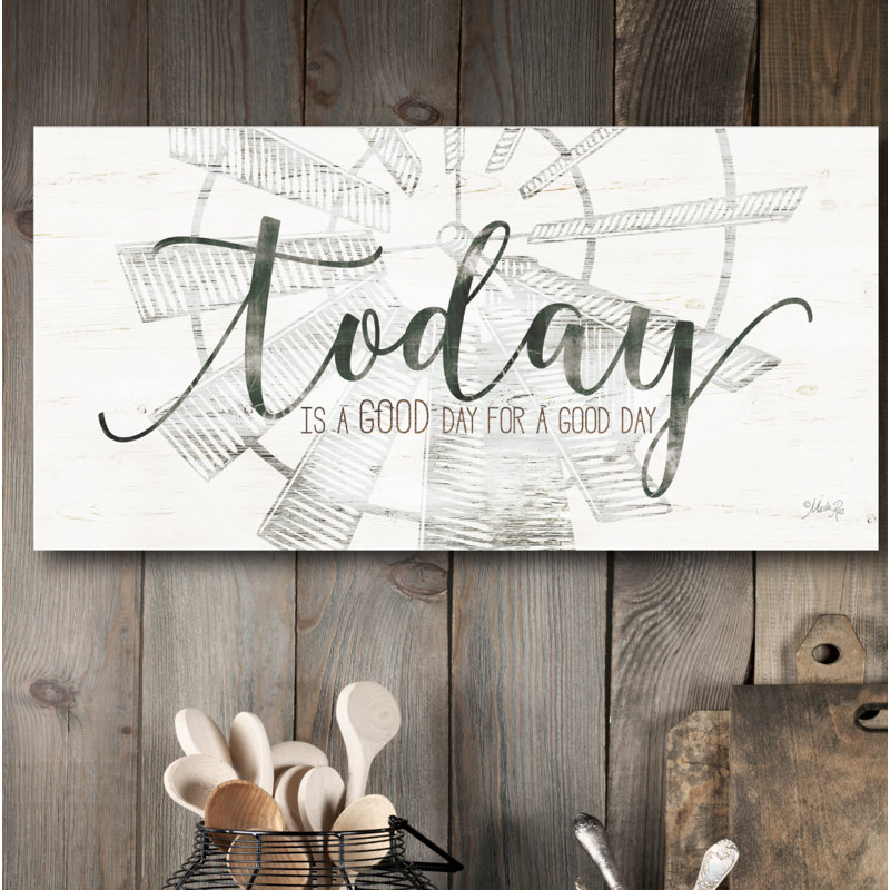 « good day eolienne », art textuel sur toile, H 12 po x l 24 po x 1,5 po