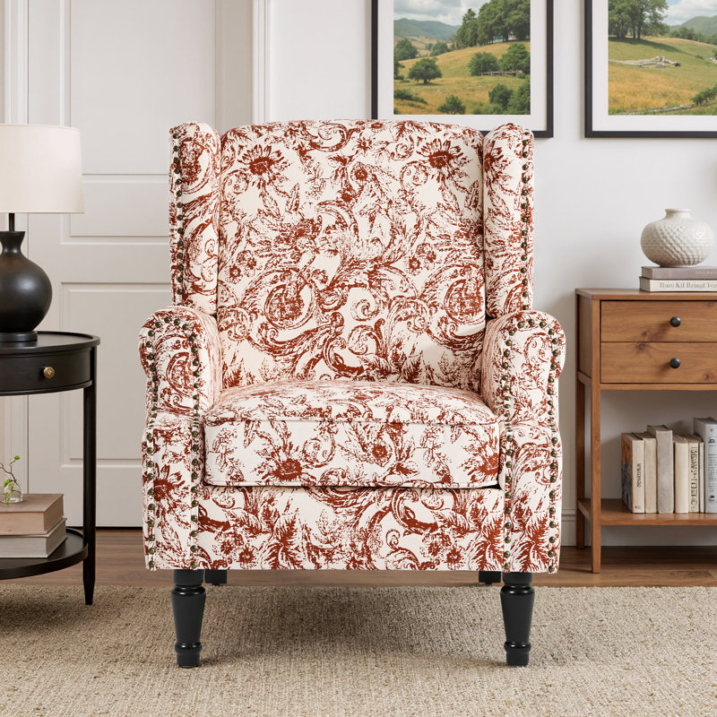 Fauteuil d'appoint à oreilles Duoc Rococo, Rococo Orange