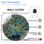 Horloge avec paon - horloge murale moderne en verre 12 po