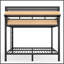 Lit superposé double / double au-dessus de double / double avec lumières DEL, station de charge USB, tablettes de rangement, panneau perforé - naturel-1120993507