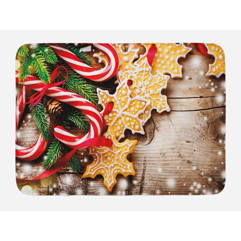 Cookies et candy canes backing tapis de bain Christmas
