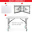 Rectangular Metal Outdoor Picnic Table , 61cm W 122cm D