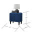 Table de chevet 2 tiroirs en velours bleu marine avec look moderne et sophistiqué-1173038654