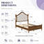 Cadre de lit plateforme VARELON avec tête de lit rembourrée, style ferme vintage du milieu du siècle, sans sommier, structure en bois-133072327