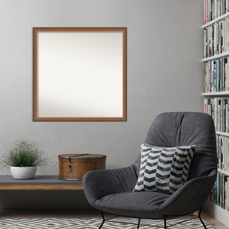 Miroir mural Hallard, 28,25 po x 28,25 po, Carré, Bronze