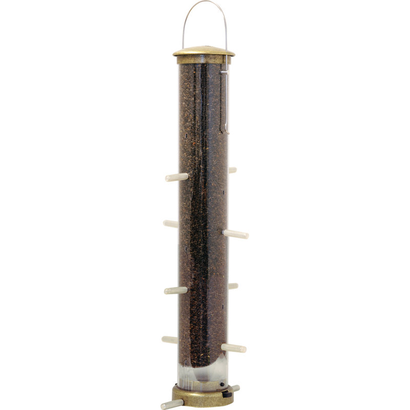 Mangeoire à oiseaux Krouse Thistle Tube, Laiton antique, Grand