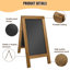 Wooden A Board Pavement Sign, 75x66x40 CM | Double Sided Outdoor Chalkboard | Heavy Duty Blackboard Sandwich Board for Cafe, Restaurant, Pub or Shop