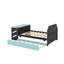 Lit de jour double en bois avec couchette, bureau et port USB-989337175