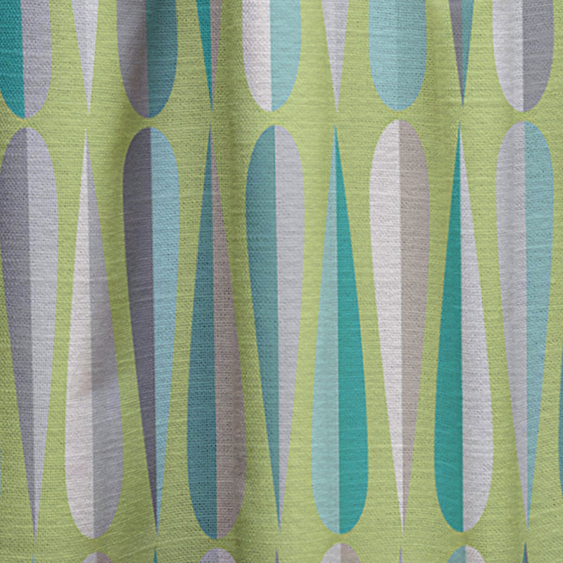 Retro Abstract Drops V - Rideau Mid-Century - Velours obscurcissant - 1 panneau, Vert, l 52 po x L 84 po