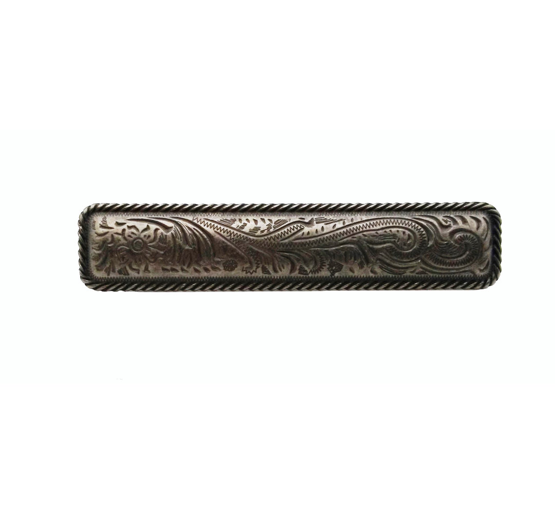 Engraved Flower 3" Center to Center Bar Pull Buck Snort Lodge