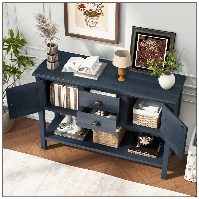Carrboro 46.5" Wide 2 Drawer Sideboard, Navy Blue