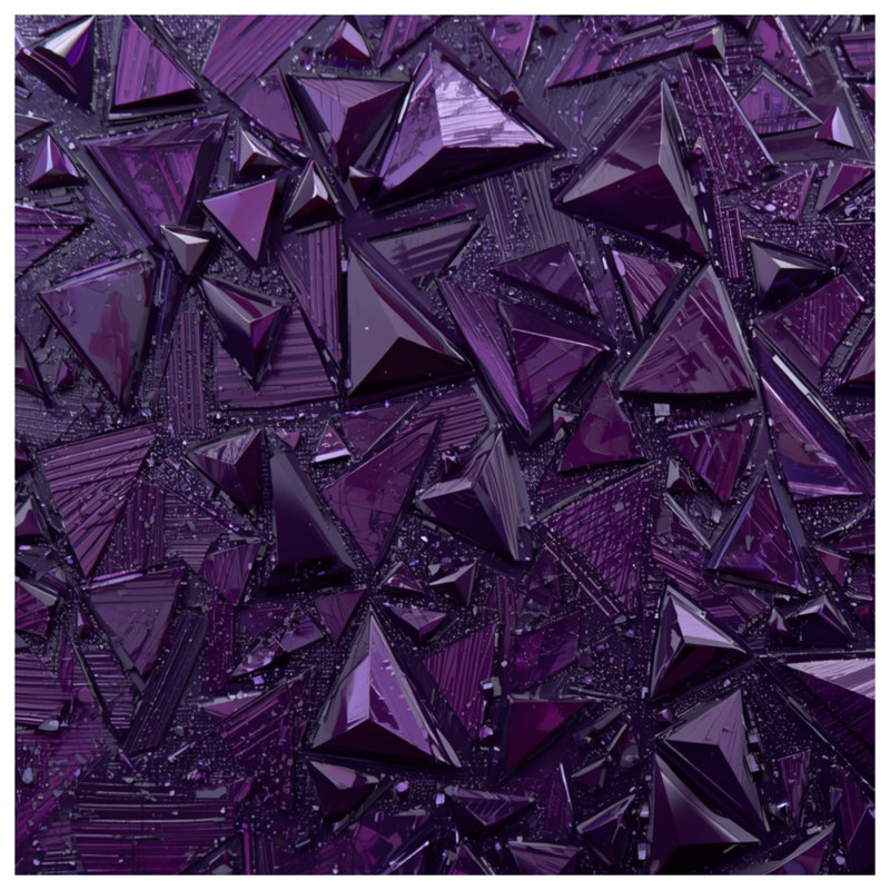 Couvertures mauves à motif de triangles géométriques, L 60 po x H 80 po