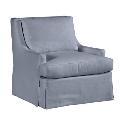 Royce 35" Wide Linen Slipcovered Armchair