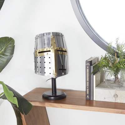 Sculpture Goldwasser Cole et casque en fer