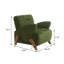 Fauteuil lounge en velours vert foncé, monobloc, design compact, mousse haute densité, pieds en bois massif, idéal pour le salon ou le bureau.-1952294129