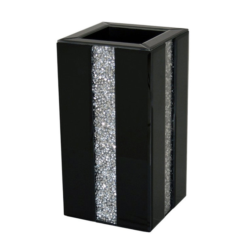 Lotus Glass Table Vase, Black