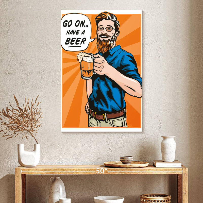 Yarlin Have A Beer, 24" H x 16" W