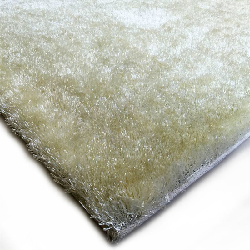 Tapis blanc touffeté à la main Hargett, Rectangle 8 pi x 11 pi