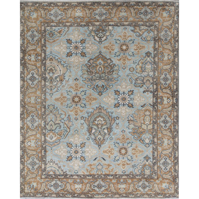 Oriental Area Rug in Light Blue/Ivory/Brown