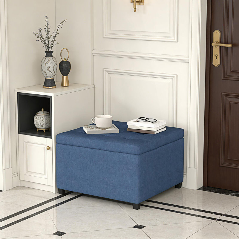 Entryway Bench, Round Storage Ottoman Bench