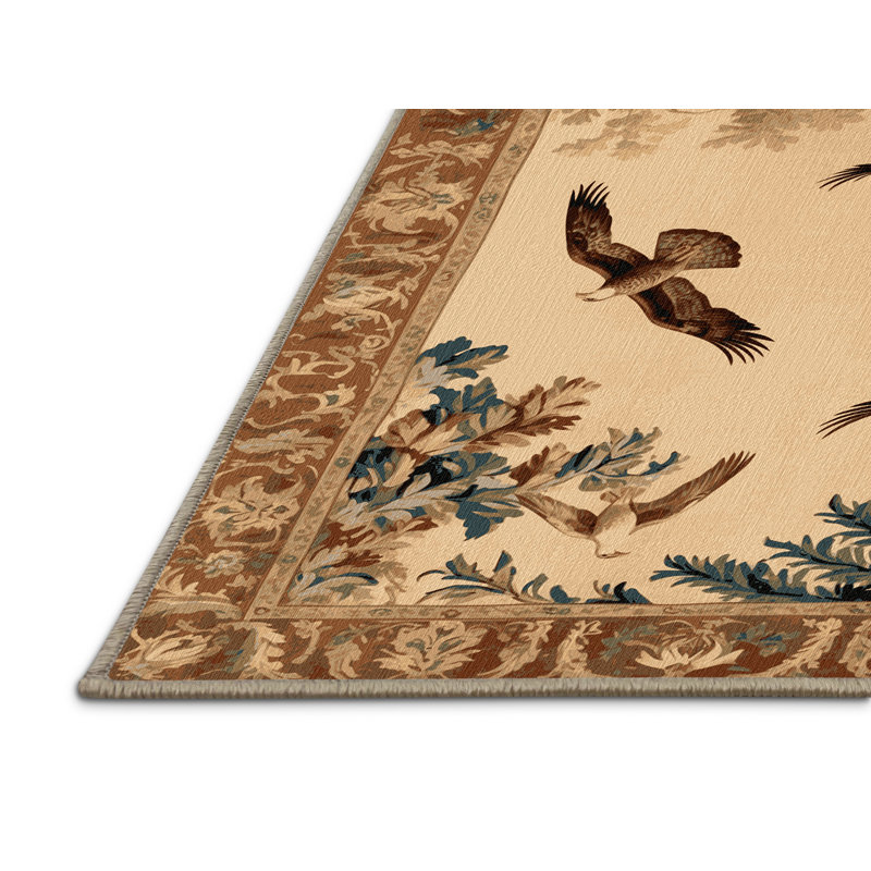 Tapis brun français lavable à la machine, Rectangle 4 pi x 6 pi