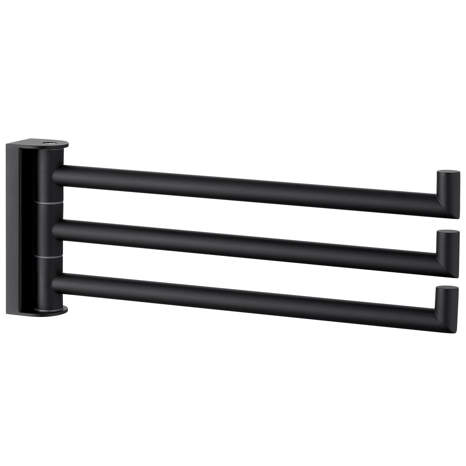 AngleSimple HD103 Wall Mounted 3 Swivel Arms Hand Towel Bar Finish: Matte Black