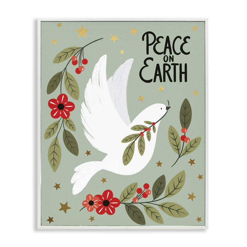 «Seasonal Peaceful Dove», estampe numérique de Jo Taylor, H 14 po x l 11 po, Estampe numérique encadrée blanc bord de mer