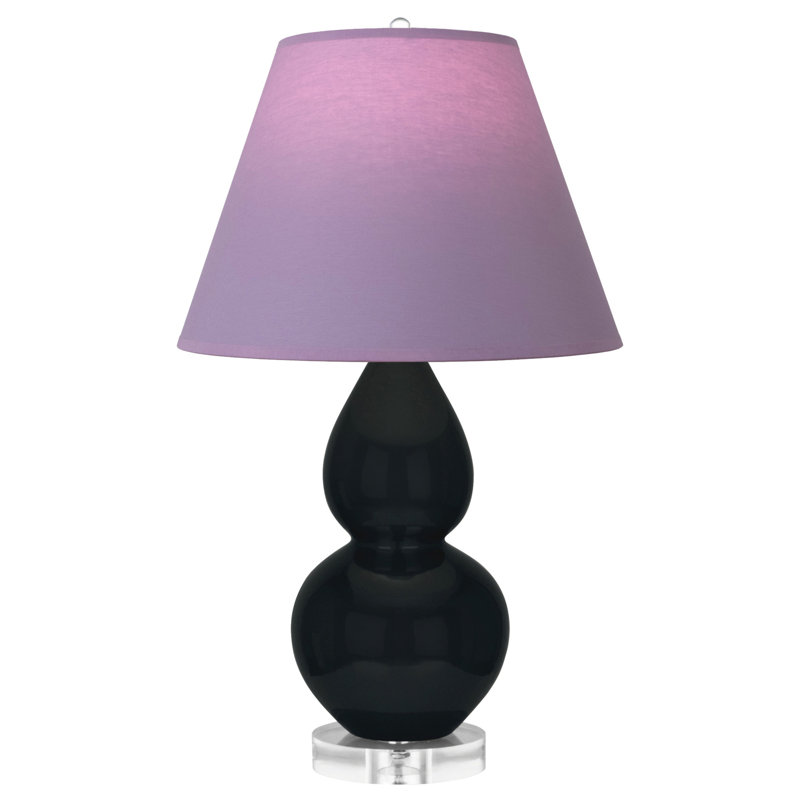 Petite lampe d'appoint à double gourde, Obsidienne, Lavande / prune
