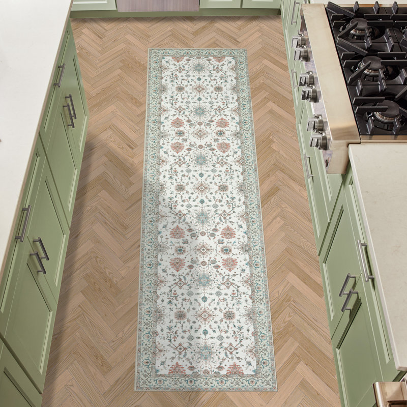 Laura Ashley Aure Machine Washable Imagine Printed Chenille Rugs 1-Piece, Runner 2'2" x 6', Gray