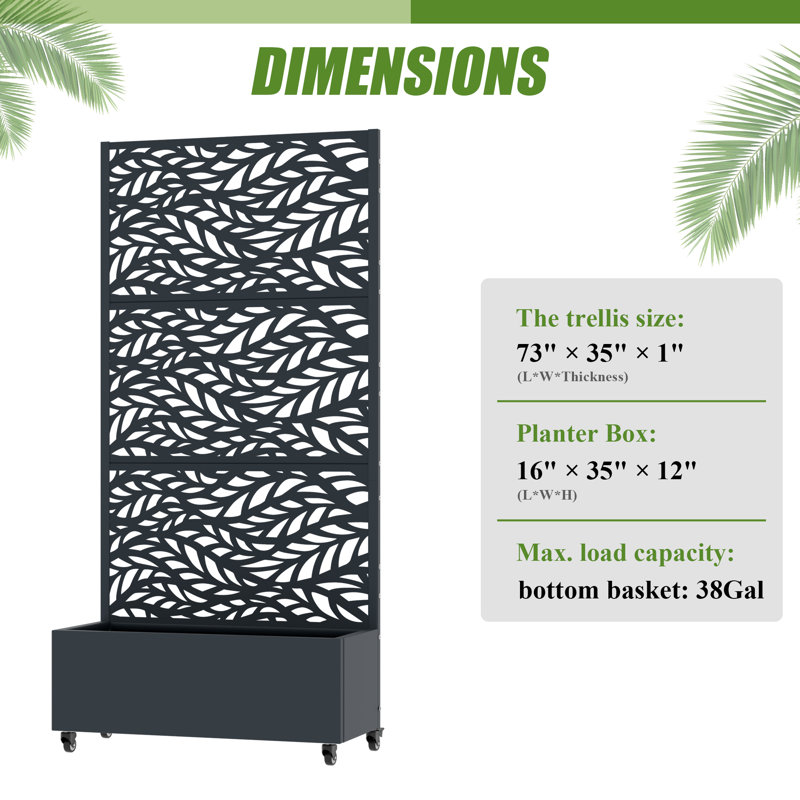 Outdoor Planter Box with Wheels, Cambrian Gray