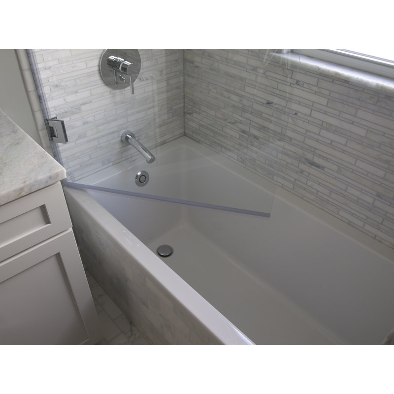 30" x 60" Hinged Frameless Tub Door With Low Iron Glass and ClearShield® Technology, Brushed Nickel