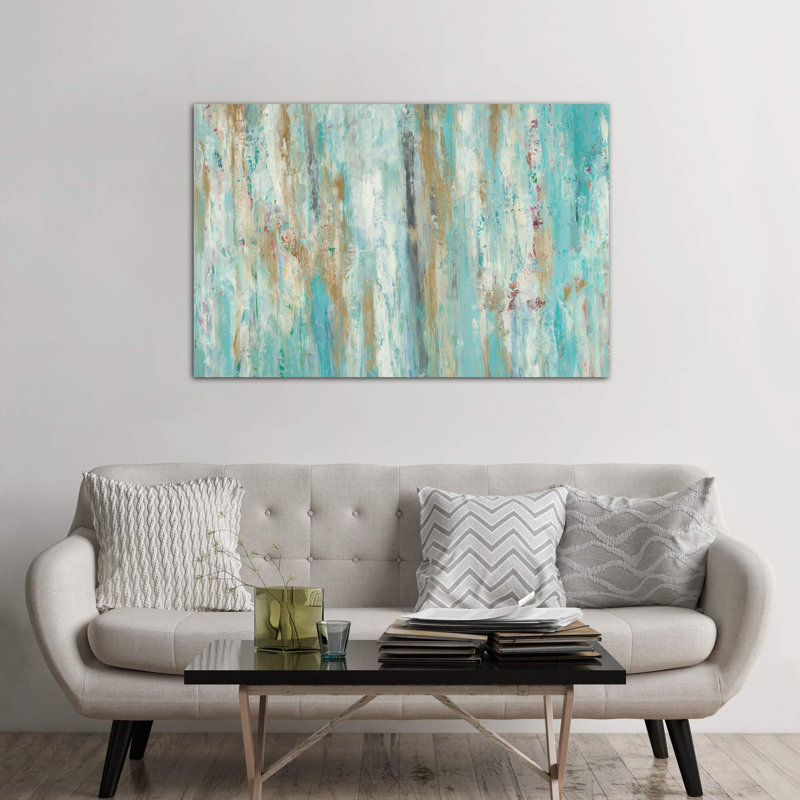 Stream Of Teal by Blakely Bering - Painting on Canvas, 30.48 cm H x 45.72 cm W, No Frame
