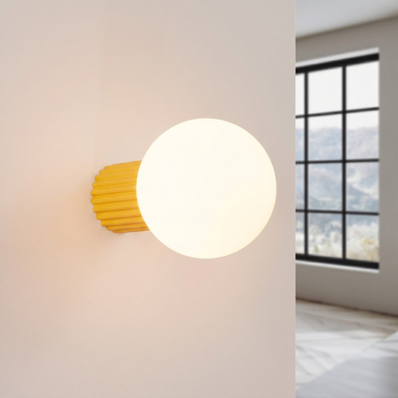 Halo Aluminium Flush Mounted Sconce, Yellow