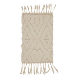 Moroccan Wool Moroccan Area Rug in Ivory, White, Beige, Brown