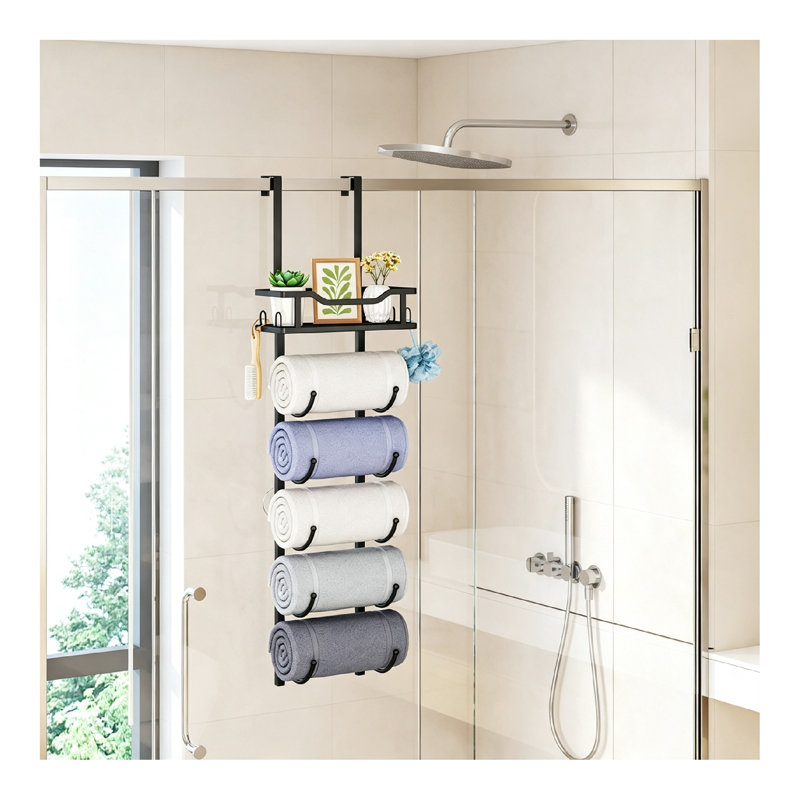 27 cm L Towel Rack, Black