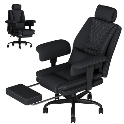 Heavy Duty Office Chair 200KG, Big and Tall Desk Chair, Executive Ergonomic Office Chair with Footrest & Lumbar Support, High Back Computer Gaming Chair with Storage Gag, Liftable Armrest