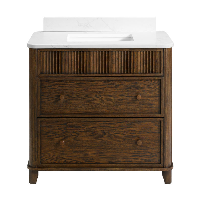 Kathryne 36" Bathroom Vanity In Natural Enhanced Oak, Enhanced Brown Oak, 36"