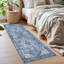 Tapis doux à imprimé médaillon avec envers antidérapant Tapis de salon bleu-1544332085
