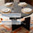 43.3" Round Dining Table for 4, Modern Farmhouse Wood Kitchen Table for Small Spaces & Apartments-1906843388