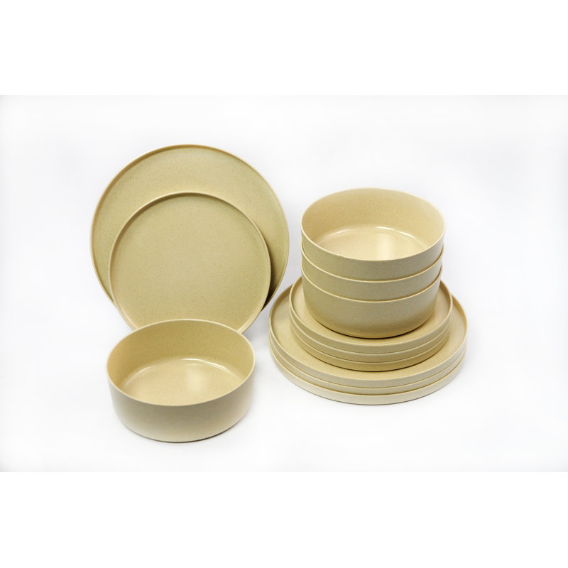 Jeane Melamine Dinnerware - Service for 4, Natural