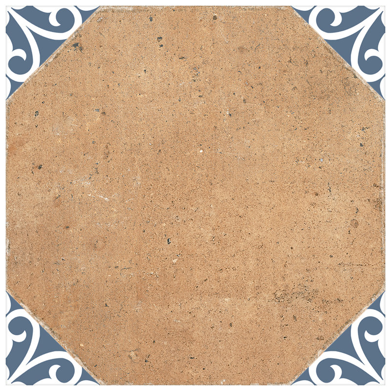Degas 8-7/8 In. X 8-7/8 In. Porcelain Floor And Wall Tile, Brown/Blue