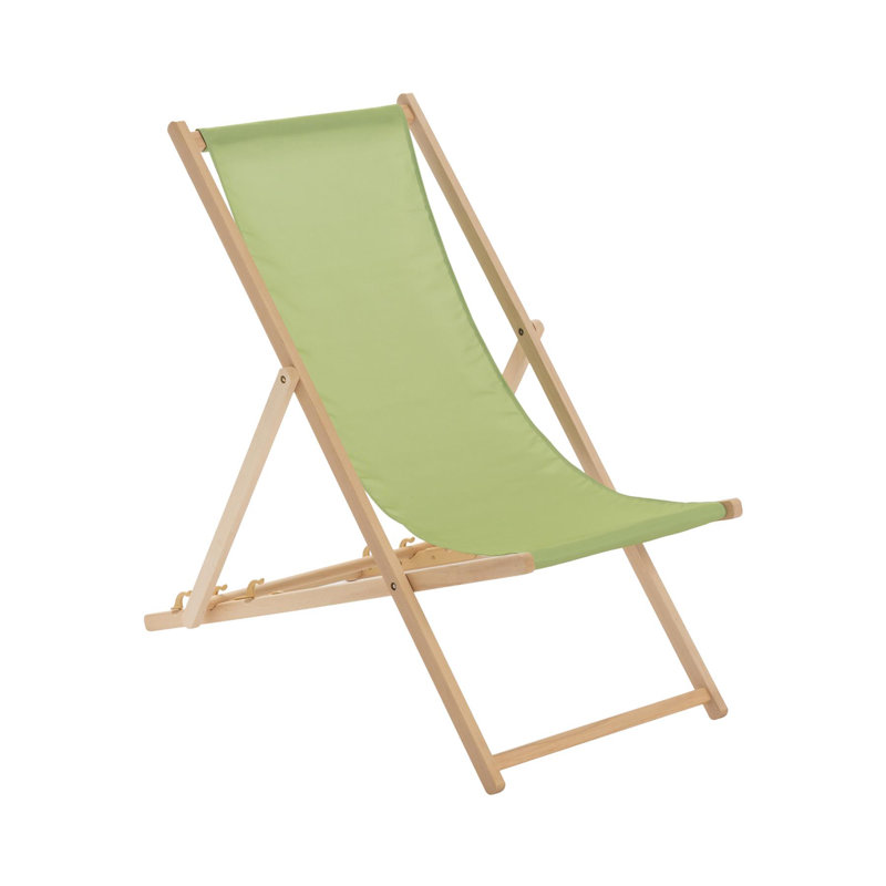 Folding Deck Chair, Lime Green