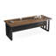 Bureau noyer + bois massif rectangulaire noir + fer-418015121-418015126