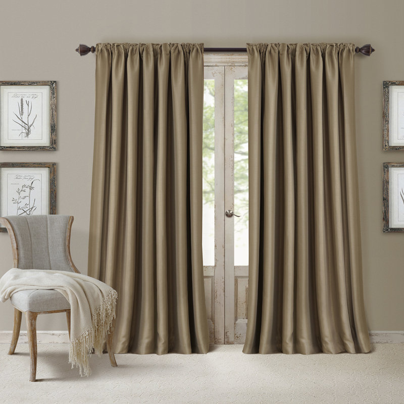 Ardmore Polyester Room Darkening Single Curtain Panel, Antique Gold, 52" W x 84" L